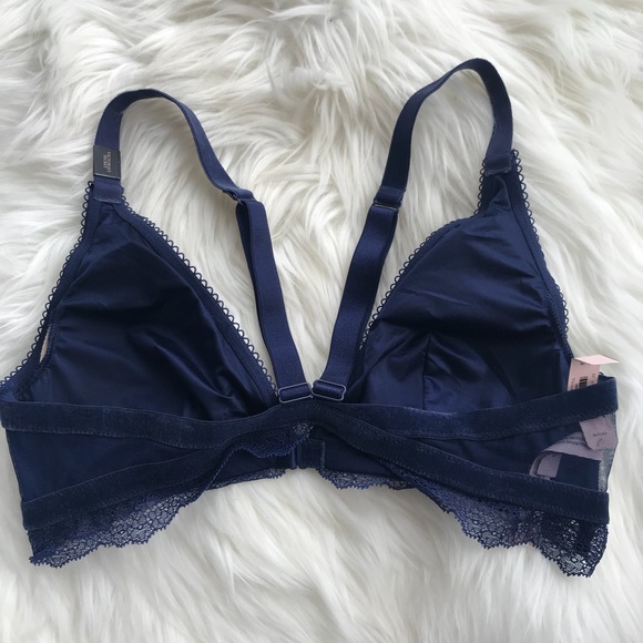 VS | navy blue lace bra bralette padded new - Picture 4 of 6